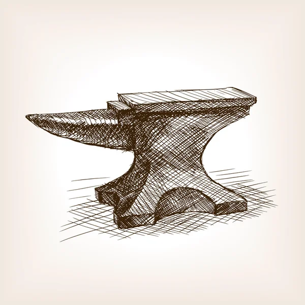 Anvil bosquejo estilo vector ilustración — Archivo Imágenes Vectoriales