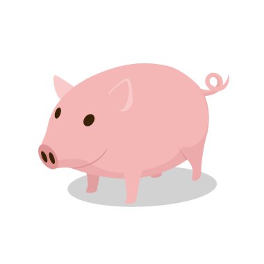 Domuz karikatür minimalist vektör çizim