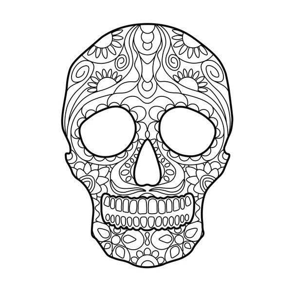 Boyama kitabı için yetişkin vektör kafatası