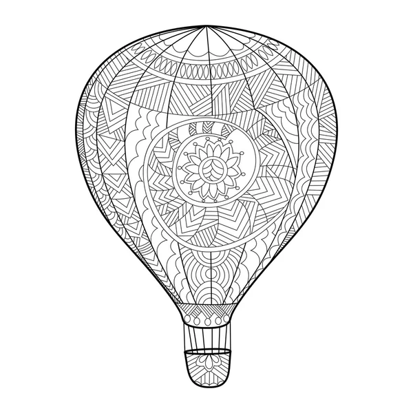 Livre de coloriage de ballon aéronautique pour adultes vecteur — Image vectorielle