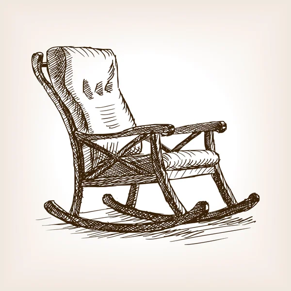 Rocking chair sketch style vector illustration — Stock Vector