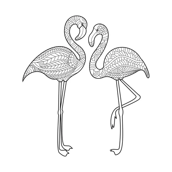 Flamingo coloring book for adults vector — Stock Vector