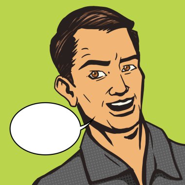 Adam görüşmeler pop sanat stil vektör çizim