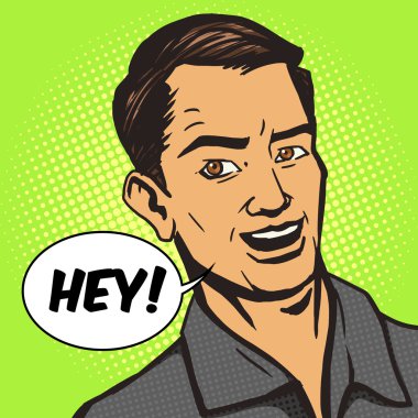 Adam görüşmeler pop sanat stil vektör çizim