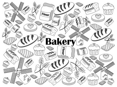 Fırın renksiz set vektör çizim