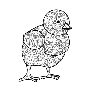 Civciv boyama kitabı yetişkin vektör için