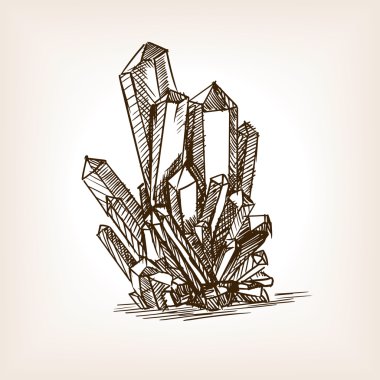 Kristalleri stil vektör çizim kroki