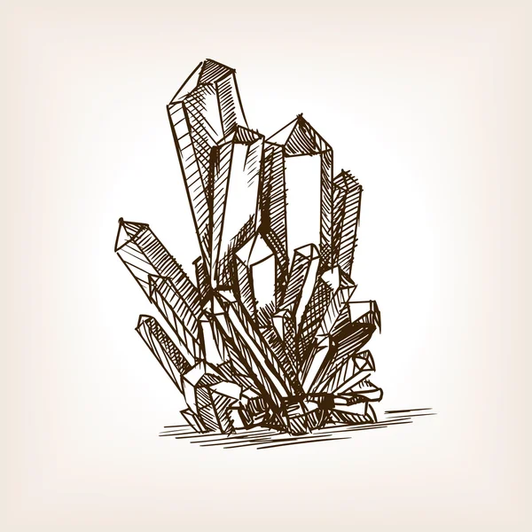 Kristalle skizzieren Stil Vektor Illustration — Stockvektor