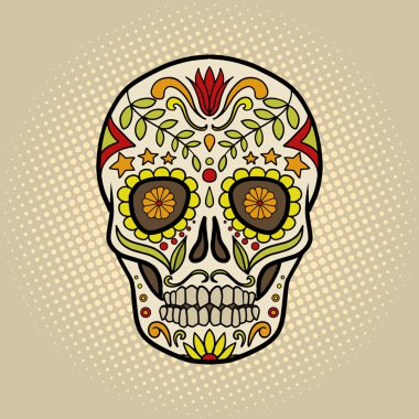 İnsan kafatası desenleri çizgi roman vektör ile