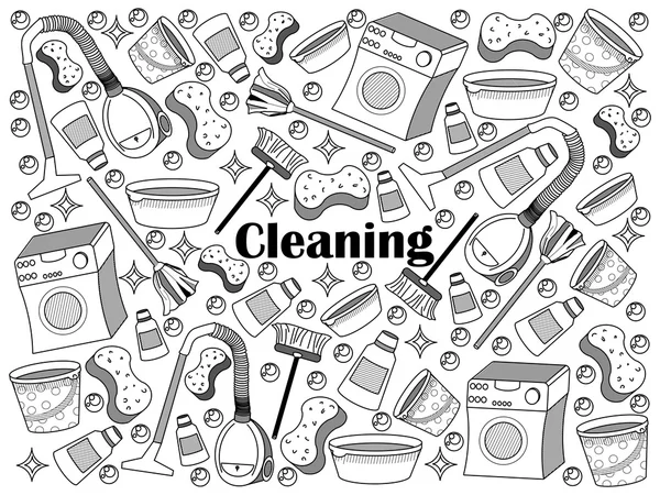 Cleaning colorless set vector illustration — Stock Vector