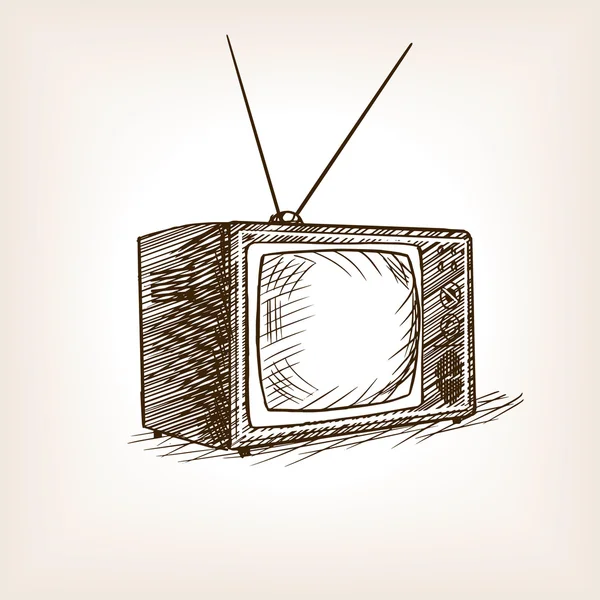 Illustration vectorielle de style croquis TV — Image vectorielle