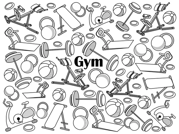 Γυμναστήριο άχρωμο καθορισμένα διανυσματικά εικονογράφηση — Διανυσματικό Αρχείο