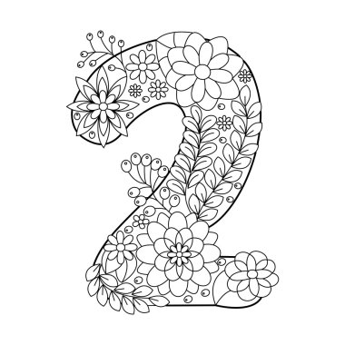 2 numaralı yetişkin vektör boyama kitabı