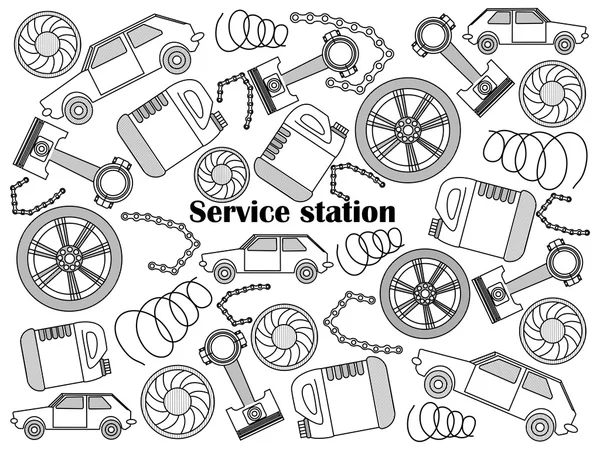 Station-service vecteur incolore ensemble — Image vectorielle