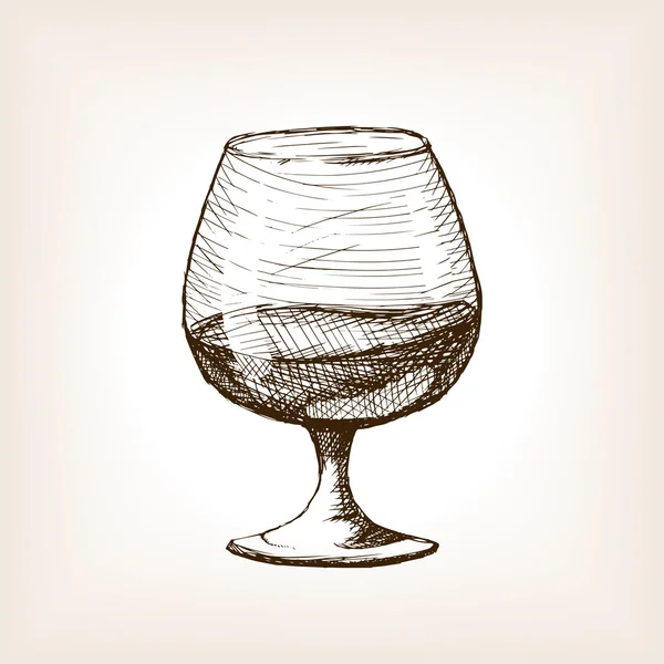 Cognac en verre vecteur de style croquis — Image vectorielle