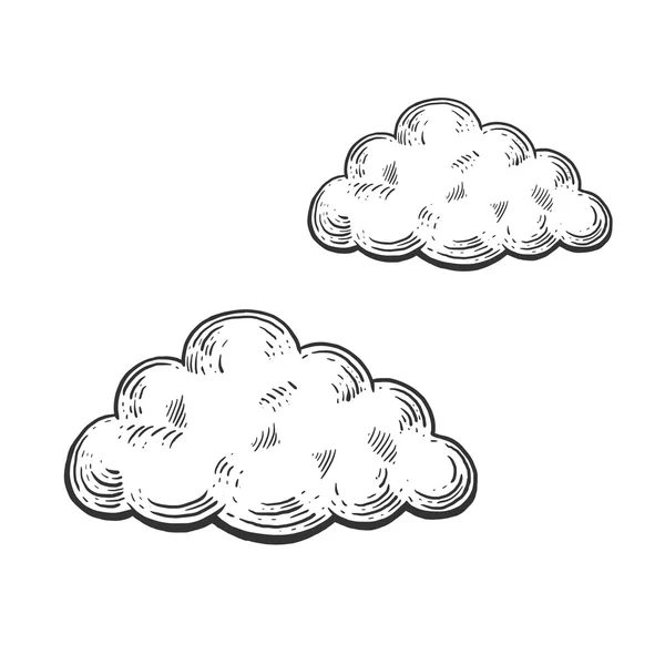 Illustrazione vettoriale stile incisione nuvola — Vettoriale Stock