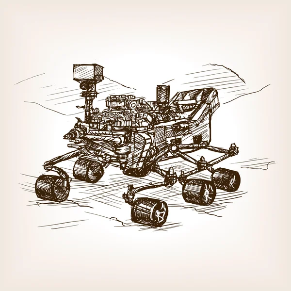 Mars rover σκίτσο διάνυσμα εικονογράφηση — Διανυσματικό Αρχείο