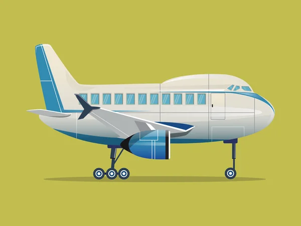 飛行機の平らなベクトル図 — ストックベクタ