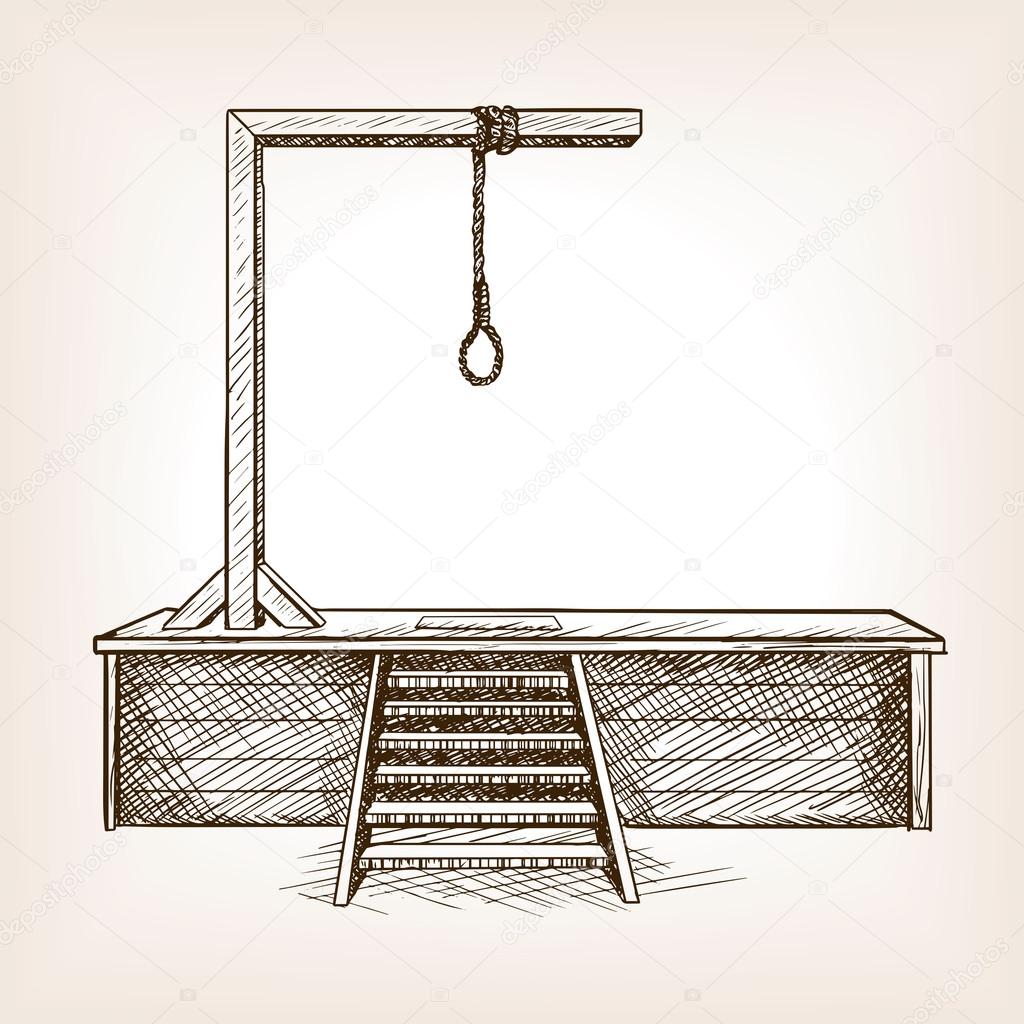 Gallows sketch style vector illustration Stock Vector Image by