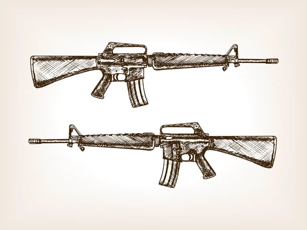 自动步枪手的素描画的矢量 — 图库矢量图片