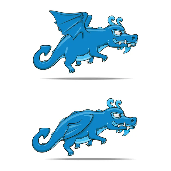 Desen animat dragon personaj vector ilustrare — Vector de stoc