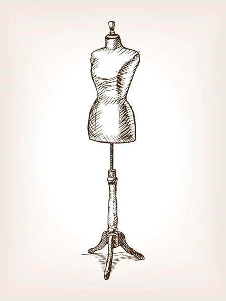 Illustration vectorielle de croquis de mannequin à coudre — Image vectorielle