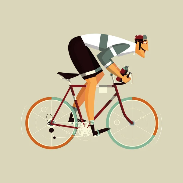 Ciclista atleta ilustración vector de dibujos animados — Archivo Imágenes Vectoriales