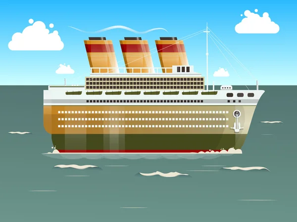 Ilustracja wektora statku wycieczkowego — Wektor stockowy