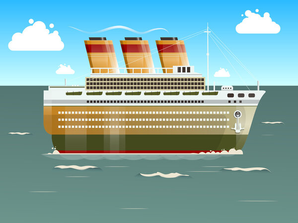 Cruise ship vector illustration