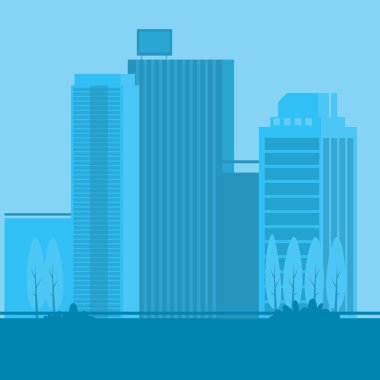 Şehir yatay çizgi film vektör çizim