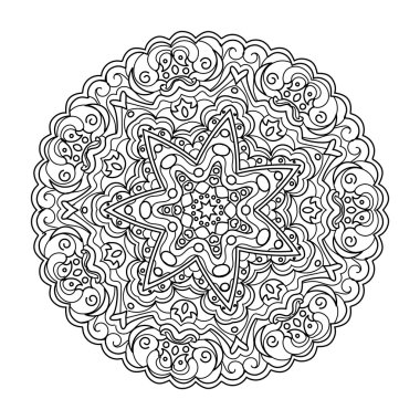 Boyama kitabı vektör çizim mandala
