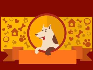 Köpek karikatür vektör ile evde beslenen hayvan dükkan banner