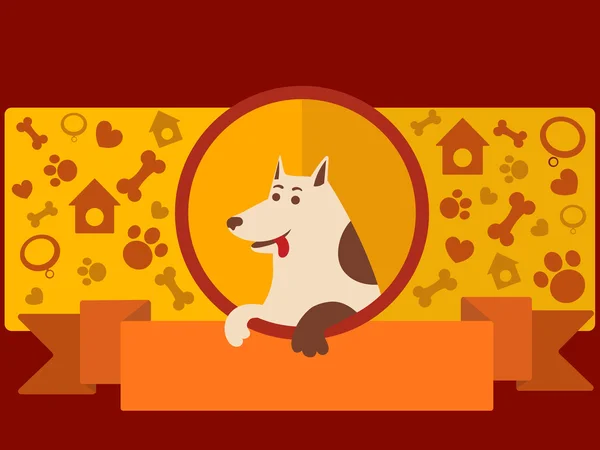 Dierenwinkel banner met hond cartoon vector — Stockvector