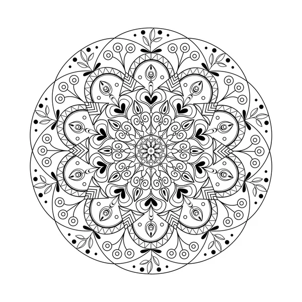 Mandala disegno vettoriale libro da colorare — Vettoriale Stock