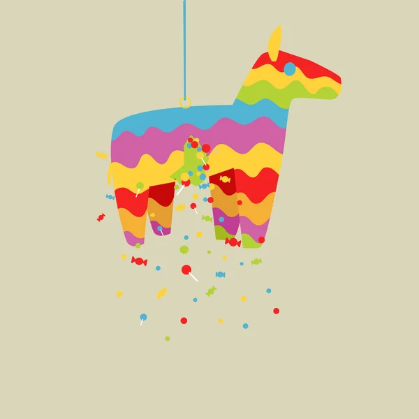 Sarjakuva värikäs piñata hevonen vektori kuvitus — vektorikuva