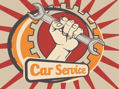 Araba Servisi amblemi vektör çizim