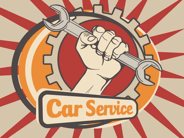 Serviço de carro emblema vetor ilustração — Vetor de Stock