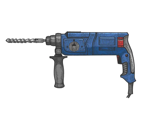 Поворотный молоток - инструмент для рисования цветом векторной иллюстрации. Имитация в стиле Scratch board. Ручное изображение. — стоковый вектор