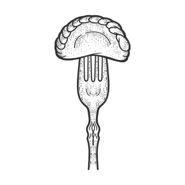Çizim üzerine köfte oyma vektör çizimi. Tişört giysisi baskısı tasarımı. Çizik tahtası taklidi. Siyah beyaz el çizimi resim.