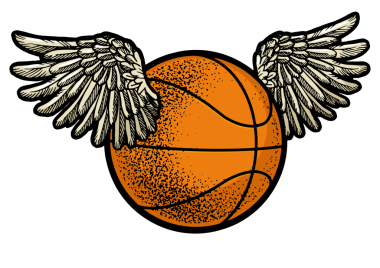 Kanatlı basketbol topu PNG çizimi