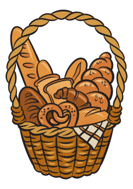 Ekmek sepeti dolusu çizgi roman pop sanatı PNG