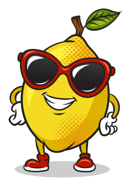 Güneş gözlüklü limon çizgi roman pop sanat PNG