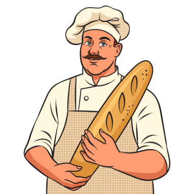 Bir somun ekmekli fırıncı Pop Art PNG