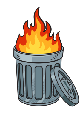 Fıçıda yangın Pop Art PNG illüstrasyonları