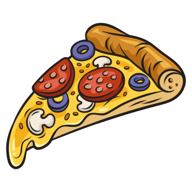 Bir dilim pizza. Pop Art PNG illüstrasyonu.