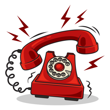 Aramalardan gelen kırmızı telefon. Pop Art PNG.