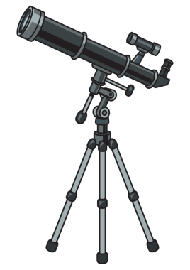 Eski teleskop pop sanatının PNG illüstrasyonu