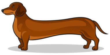 Çok uzun dachshund köpek pop sanatı PNG