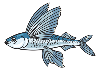 Uçan balık pop sanatı PNG illüstrasyonu