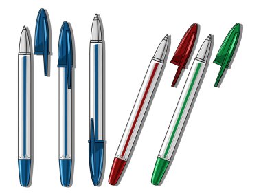 Ballpen kalem vektör çizim